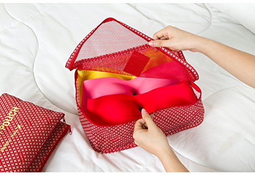 กระเป๋าจัดระเบียบเดินทาง กระเป๋าจัดระเบียบเสื้อผ้า 6 ใบ จัดกระเป๋าเดินทาง กันน้ำ ใส่เสื้อผ้า ชุดชั้นใน เครื่องสำอาง มี 5 สีให้เลือก