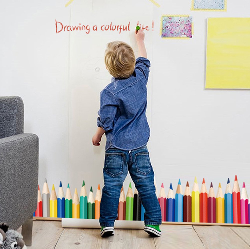 สติ๊กเกอร์แต่งห้อง DIY รูปสีไม้ Drawing a Colorful Life! ลอกออกแล้วติดซ้ำได้