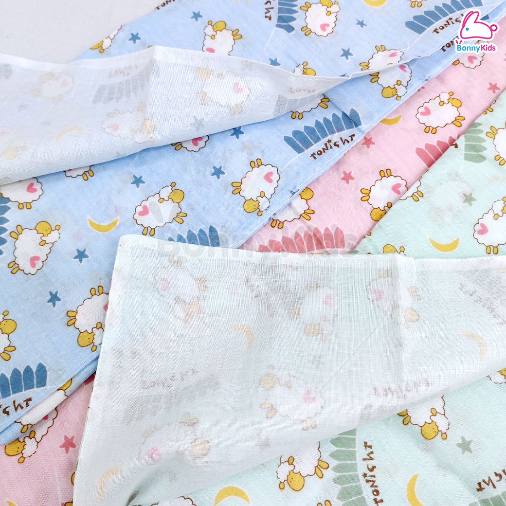 Tres-G (เตรสจี) ผ้าอ้อมสาลู Cotton A ยิ่งซักยิ่งนุ่ม มีขนาดให้เลือก แพ็ค 6 / 12 ผืน (คละลาย)