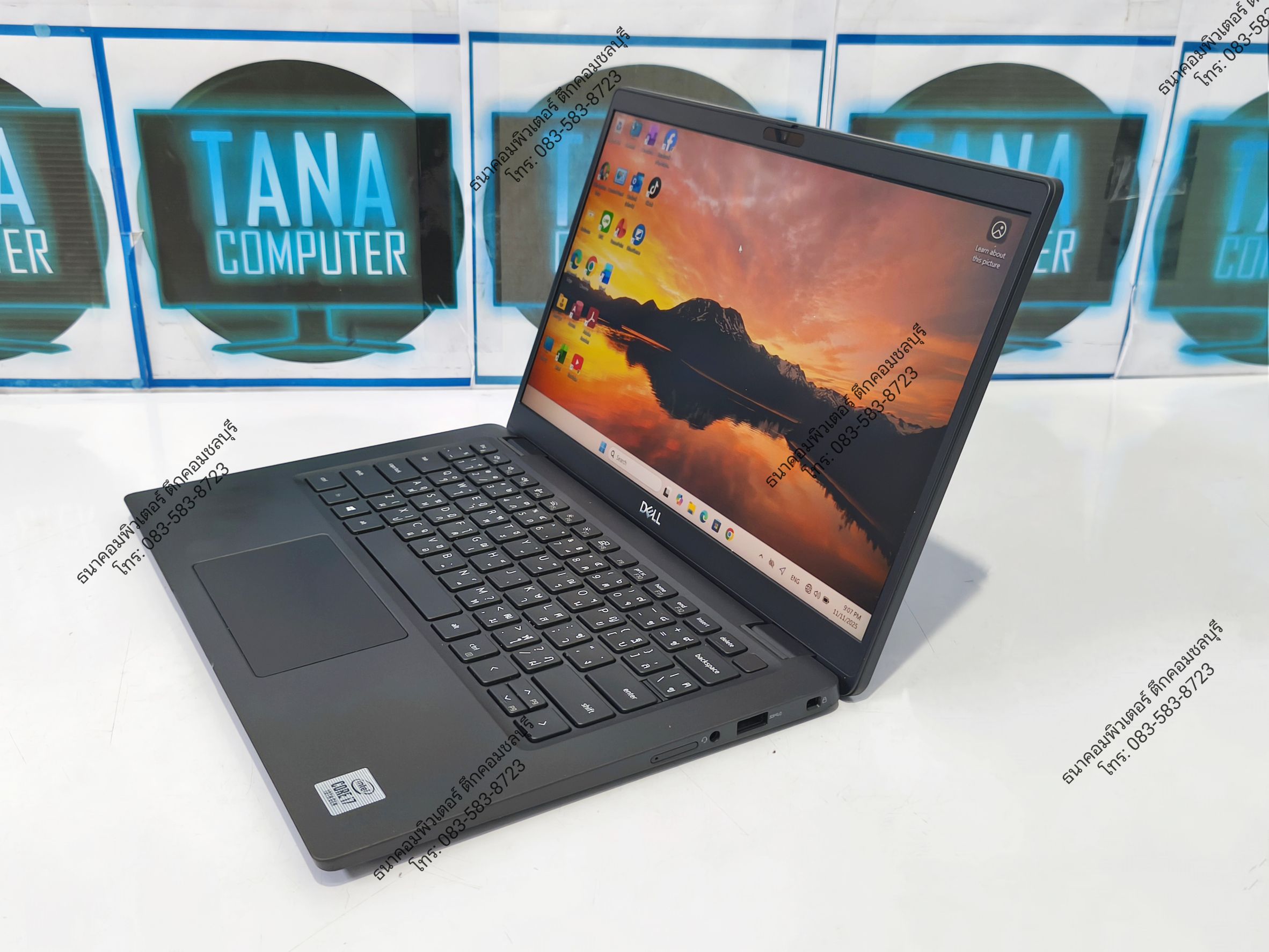 โน๊ตบุคทำงานมือสอง DELL Intel I7-10610U Ram16GB SSD256GB