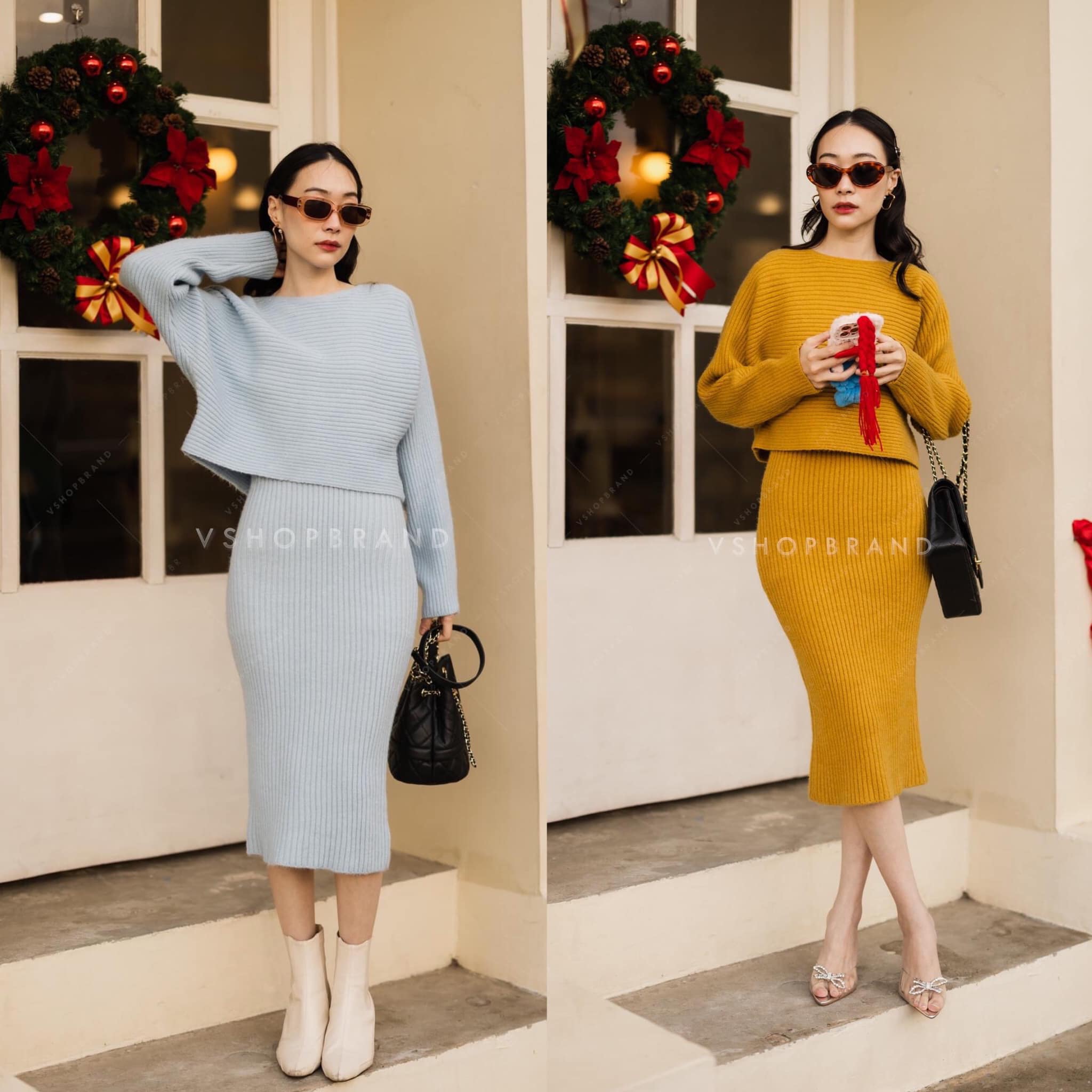 Set เดรสกล้ามผ้าร่อง + เสื้อครอปแขนยาว : สินค้าคุณภาพ (พร้อมส่ง)