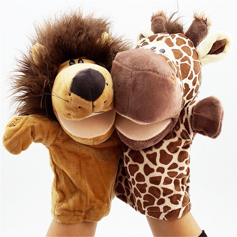 ตุ๊กตาหุ่นมือสัตว์หัวใหญ่ ขนนุ่มนิ่ม สวมขยับปากได้ น่ารักๆ เพียบ