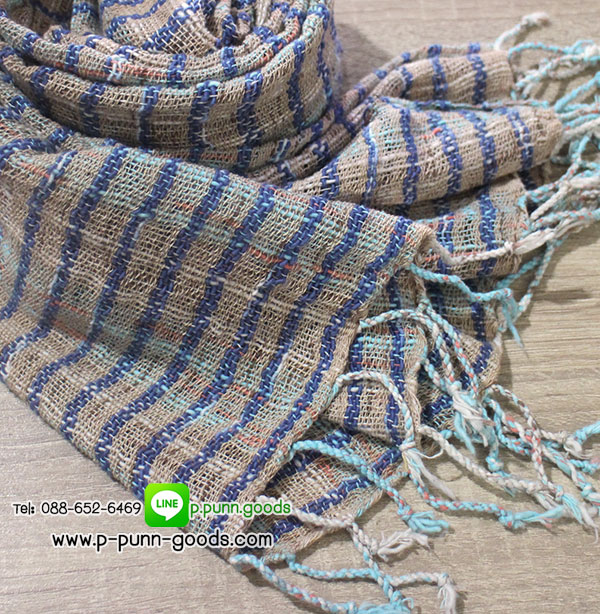 ผ้าพันคอผ้าฝ้าย/ผ้าคลุมไหล่ งานผ้าฝ้ายทอมือ เนื้อนุ่ม