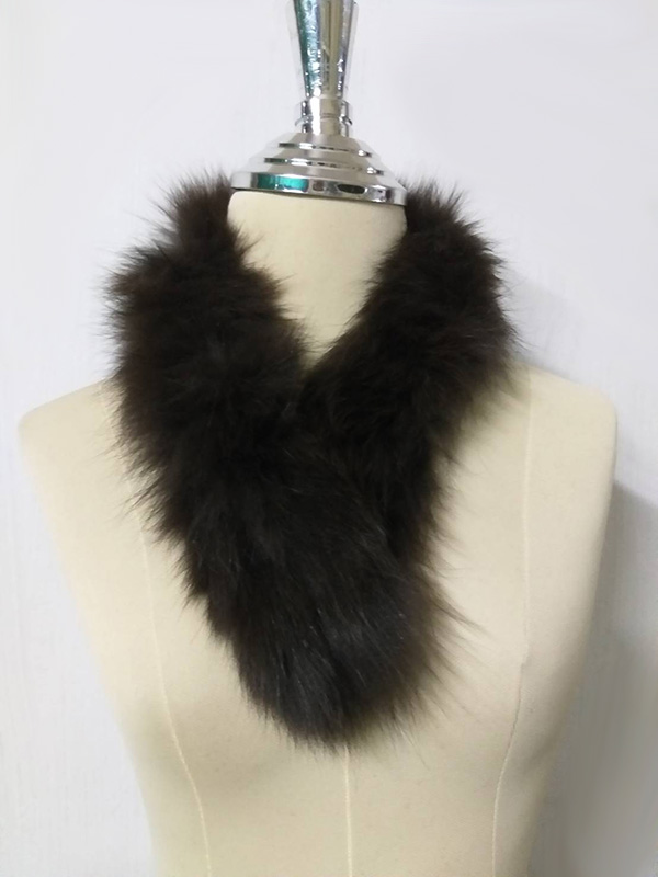 ผ้าพันคอ Fur Fox เส้นเล็ก สีน้ำตาลไหม้