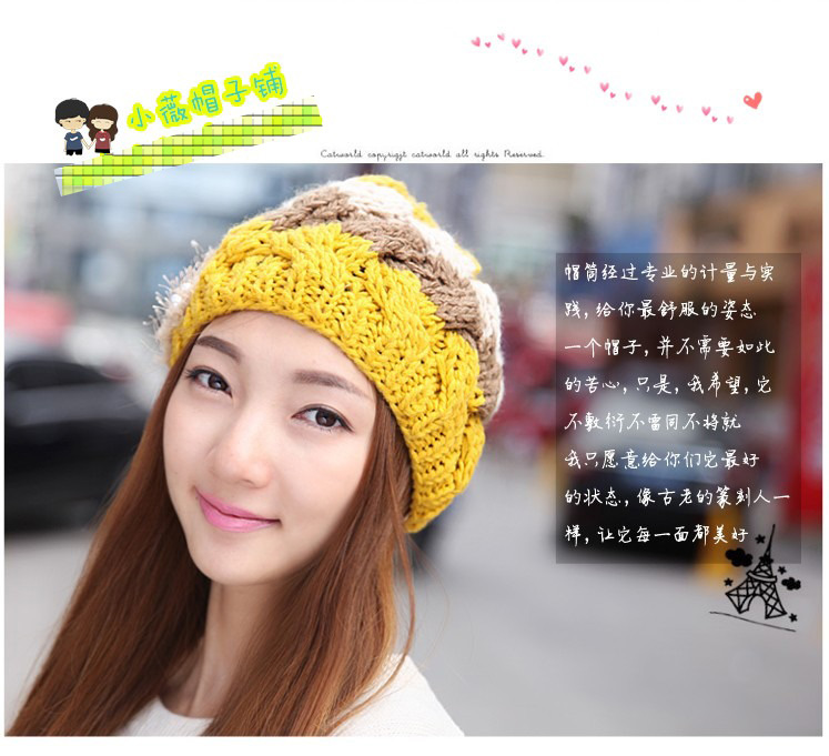 หมวกไหมพรมดีไซน์หวานๆ ไหมหนานิ่มสวยมากๆ