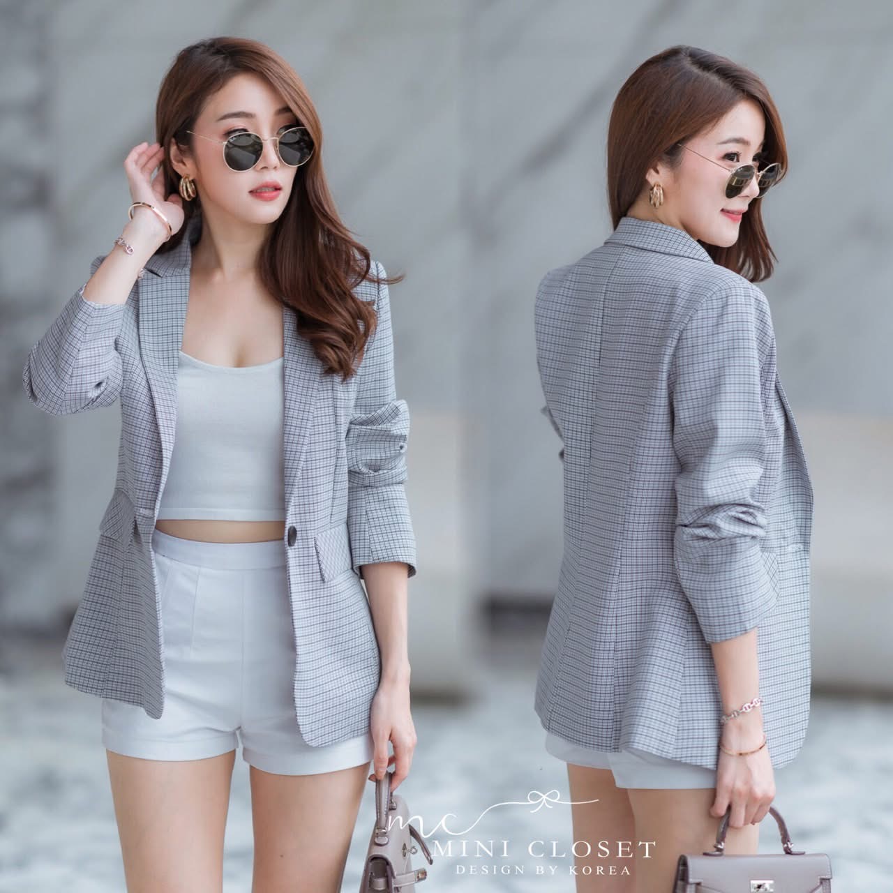 เสื้อสูทความยาวกำลังดี ซับในผ้ามันเย็บกลับทั้งตัว กระเป๋าเจาะมีฝากระเป๋า ใส่สบาย : สินค้าคุณภาพ (พร้อมส่ง)