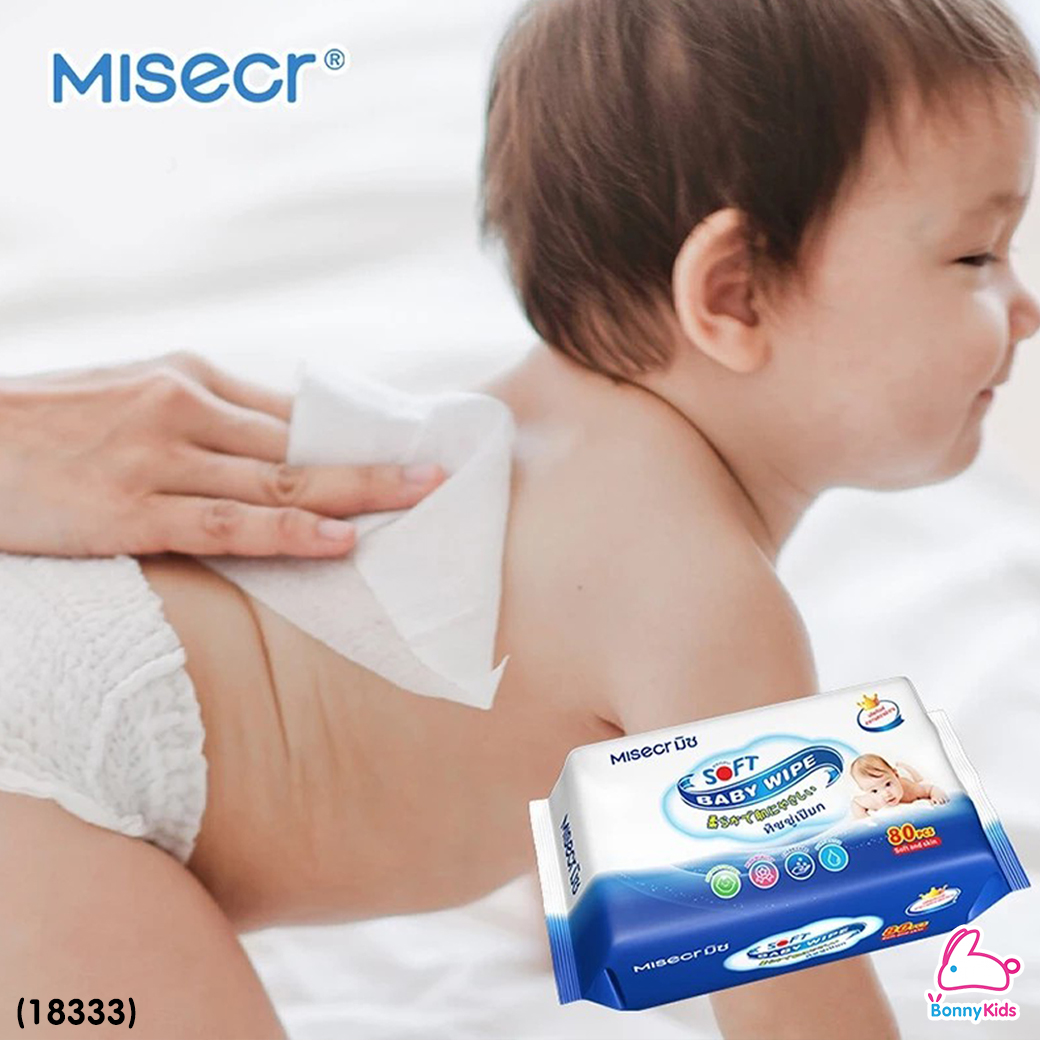 (18333) Misecr (มิซ) Baby Wipe ทิชชูเปียกสำหรับเด็ก (80แผ่น)
