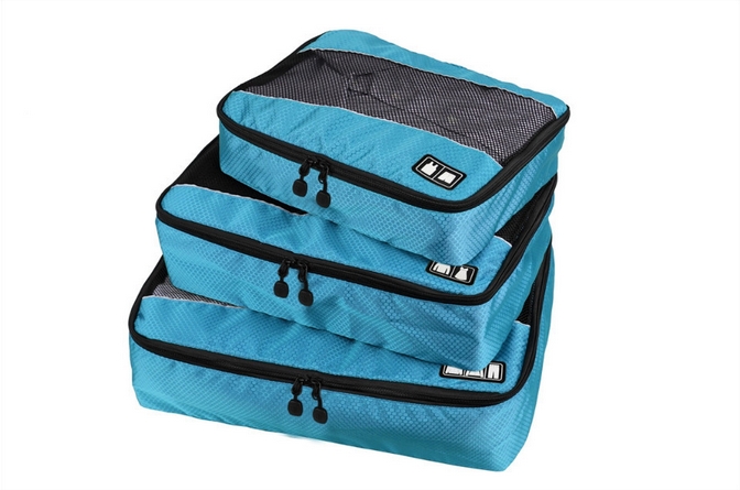 Bagsmart กระเป๋าจัดระเบียบเดินทาง 3 ใบต่อชุด ใส่เสื้อ, กางเกง, กระโปรง, ผ้าขนหนู (Bagsmart Packing Cubes 3-Pcs Travel Organizer)