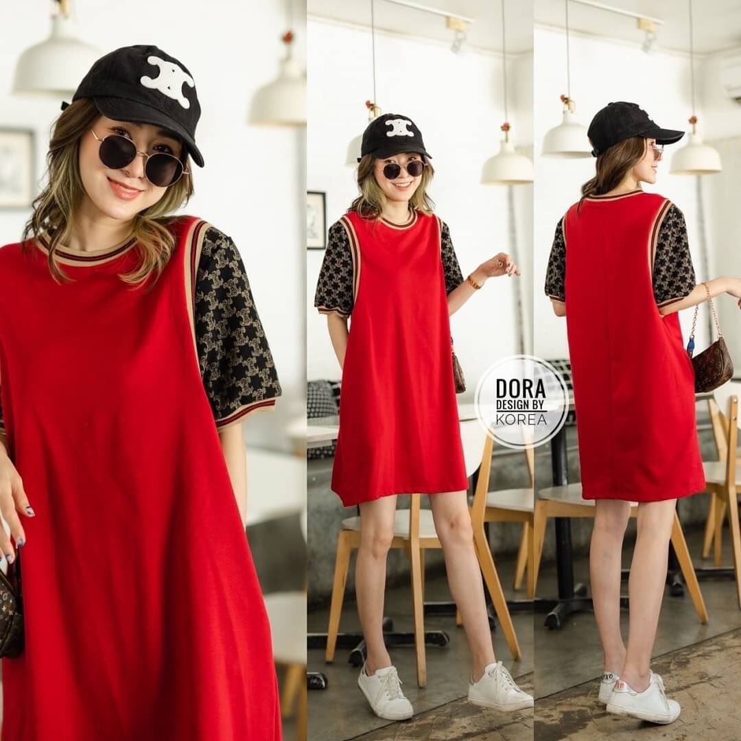 มินิเดรส ผ้ายืดเด้งผ้าดีมาก ละมุน การันตี 10/10 แต่งกุ้นช่วงไหล่ การคัดเย็บเป๊ะใส่สบายสุดๆผ้ายืดทั้งตัวงาน สวยมาก สินค้าคุณภาพ (พร้อมส่ง)