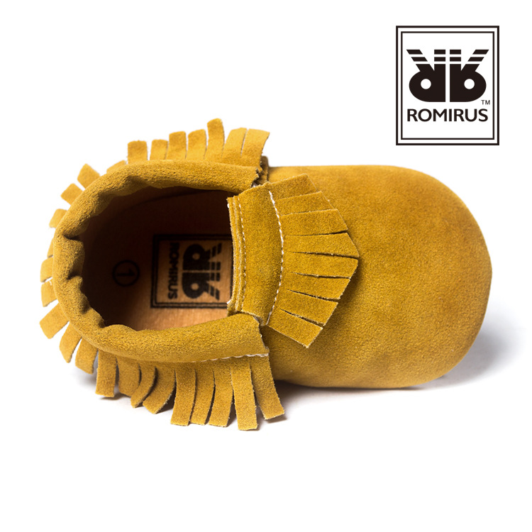 รองเท้าเด็ก 0-18 เดือน หนังนิ่มแต่งพู่ สไตล์เด็กยุโรป ROMIRUS