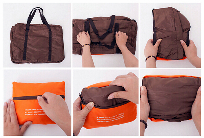 กระเป๋าเดินทางพับเก็บได้ เพื่อการเดินทาง ท่องเที่ยว ปรับสายสะพายได้ เสียบที่จับของกระเป๋าเดินทางได้ มีซิปรูดตอนพับเก็บ