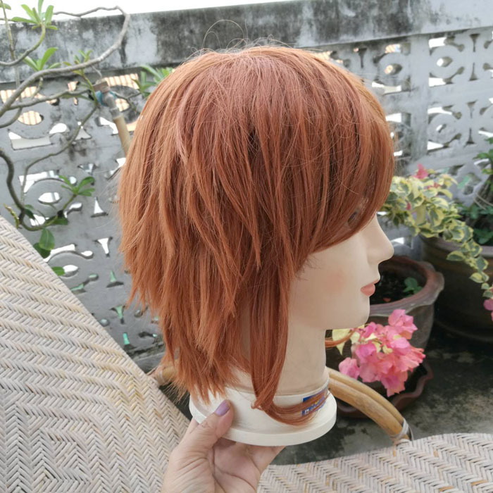 วิกผมสั้น สีน้ำตาลส้ม สวย ทรงสวยน่าใส่