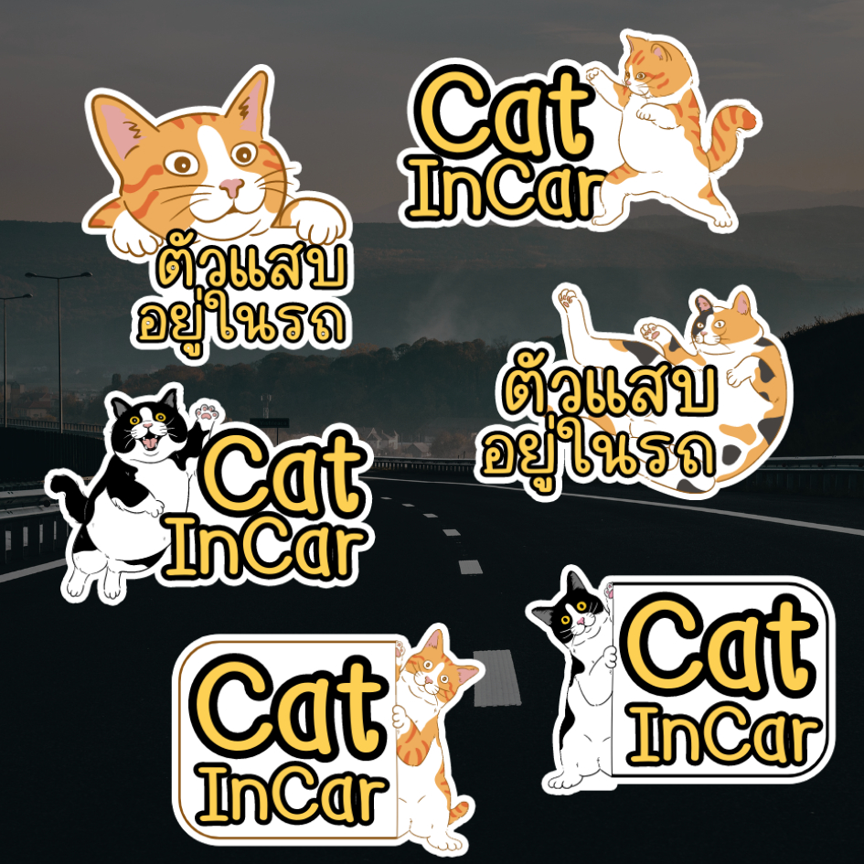 สติ๊กเกอร์ Cat in Car ในรถมีแมว ใหม่ล่าสุด 2023