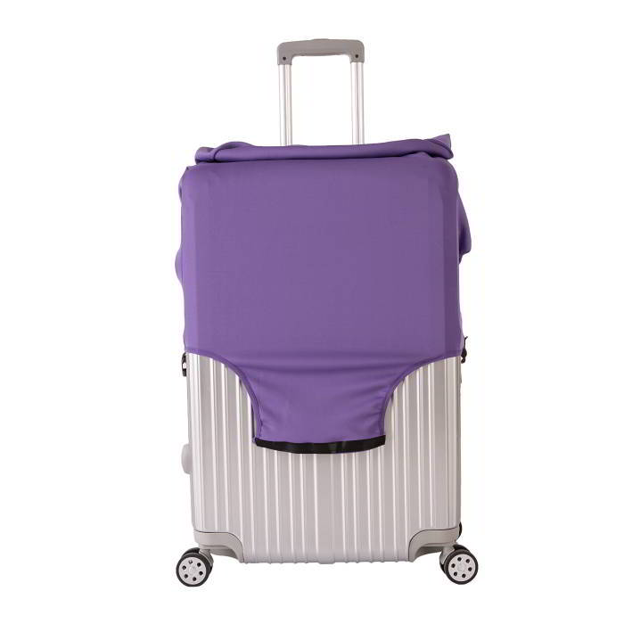 (ผ้ายืด สีเรียบ ขนาด M) ผ้าคลุมกระเป๋าเดินทาง ขนาด 22 - 24 นิ้ว มี 3 สีให้เลือก (ดำ ชมพู ม่วง)