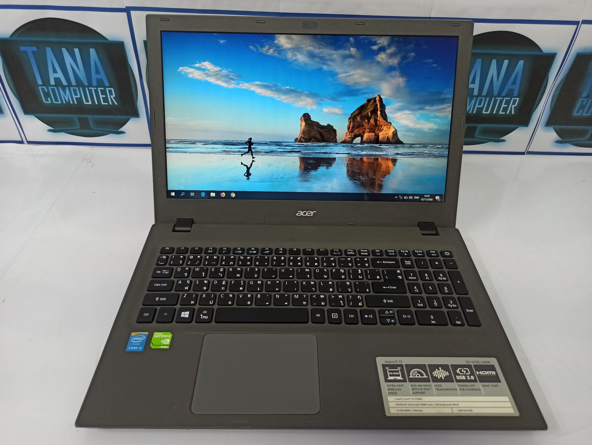 (10,900)Notebook ACER เล่นเกมส์ออนไลน์ ตัดต่อได้ I5 GEN5 Ram 8GB SSD240GB VGA NVIDIA 4GB