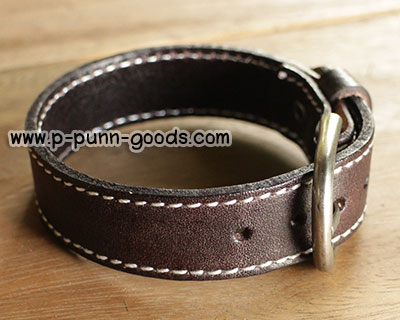 ข้อมือหนังหัวเข็มขัด สีน้ำตาล