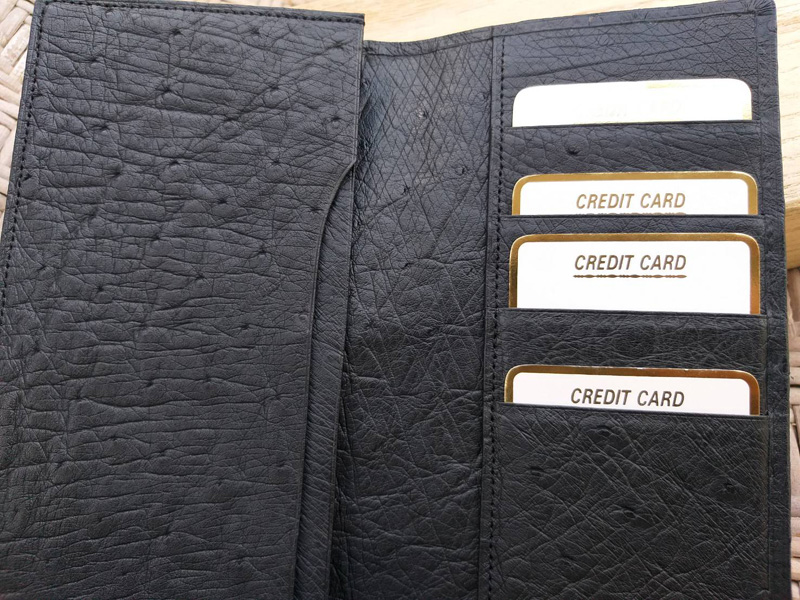 กระเป๋าใส่แบงค์ ใส่เอกสาร หนังนกกระจอกเทศ /ของใหม่/