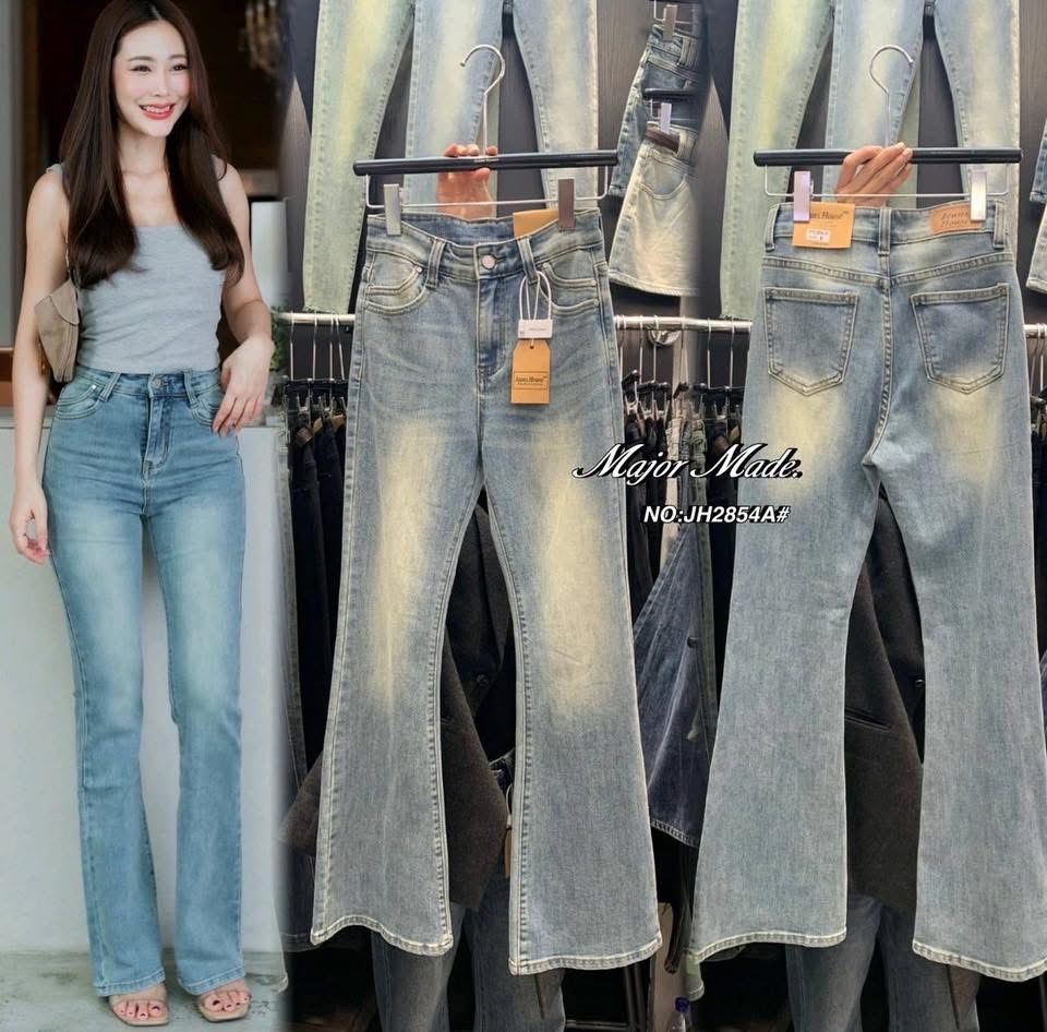 กางเกงยีนส์ขาม้ายาว ทรงเอวสูงงงง (ผ้ายืด) รุ่นนี้ขอบอกเลยผ้านิ่มมากๆๆ เนื้อผ้านิ่มหนา ใส่ทรงเป๊ะเข้ารูป ปลายขากลวงสวย ใส่สบาย : สินค้าคุณภาพ (พร้อมส่ง)