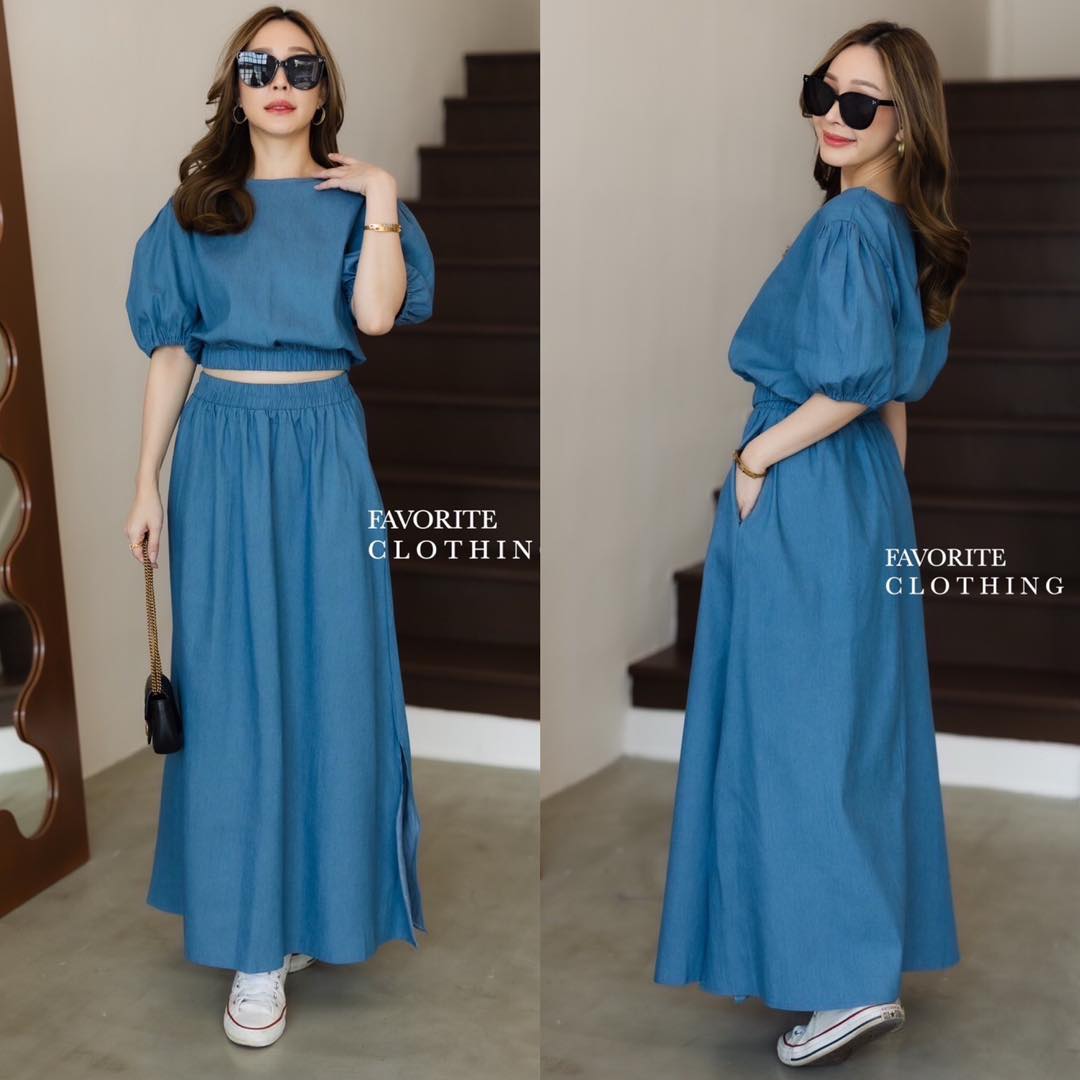 Set เสื้อ +กระโปรงยีนส์❣️ สินค้าคุณภาพ (พร้อมส่ง)