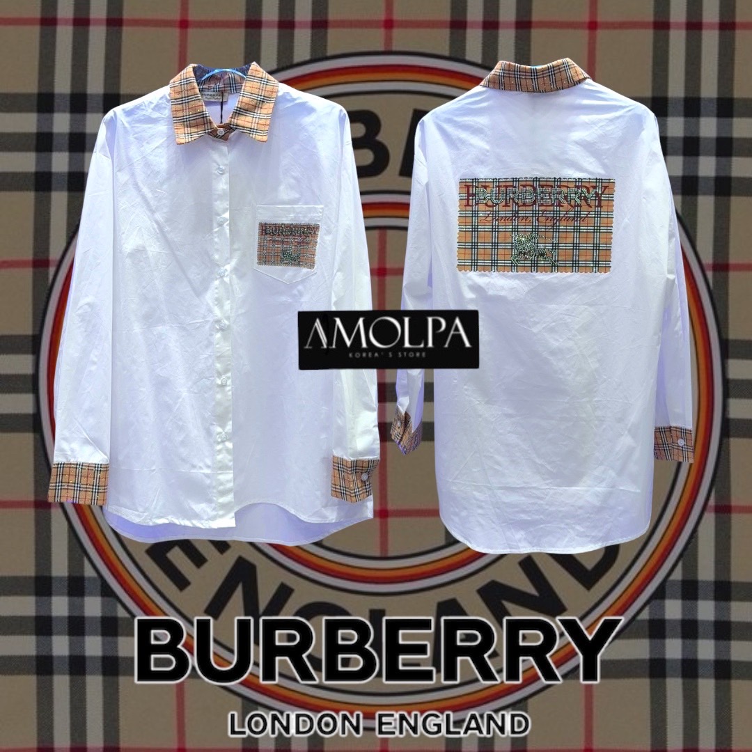 SHIRT BB งาน hiend คอตตอล 100 คอลเลคชั่นใหม่ ตัวเสื้อเป็นเชิ้ต BURBERRY งานสวยม๊ากกกก ใส่สบาย : สินค้าคุณภาพ (พร้อมส่ง)
