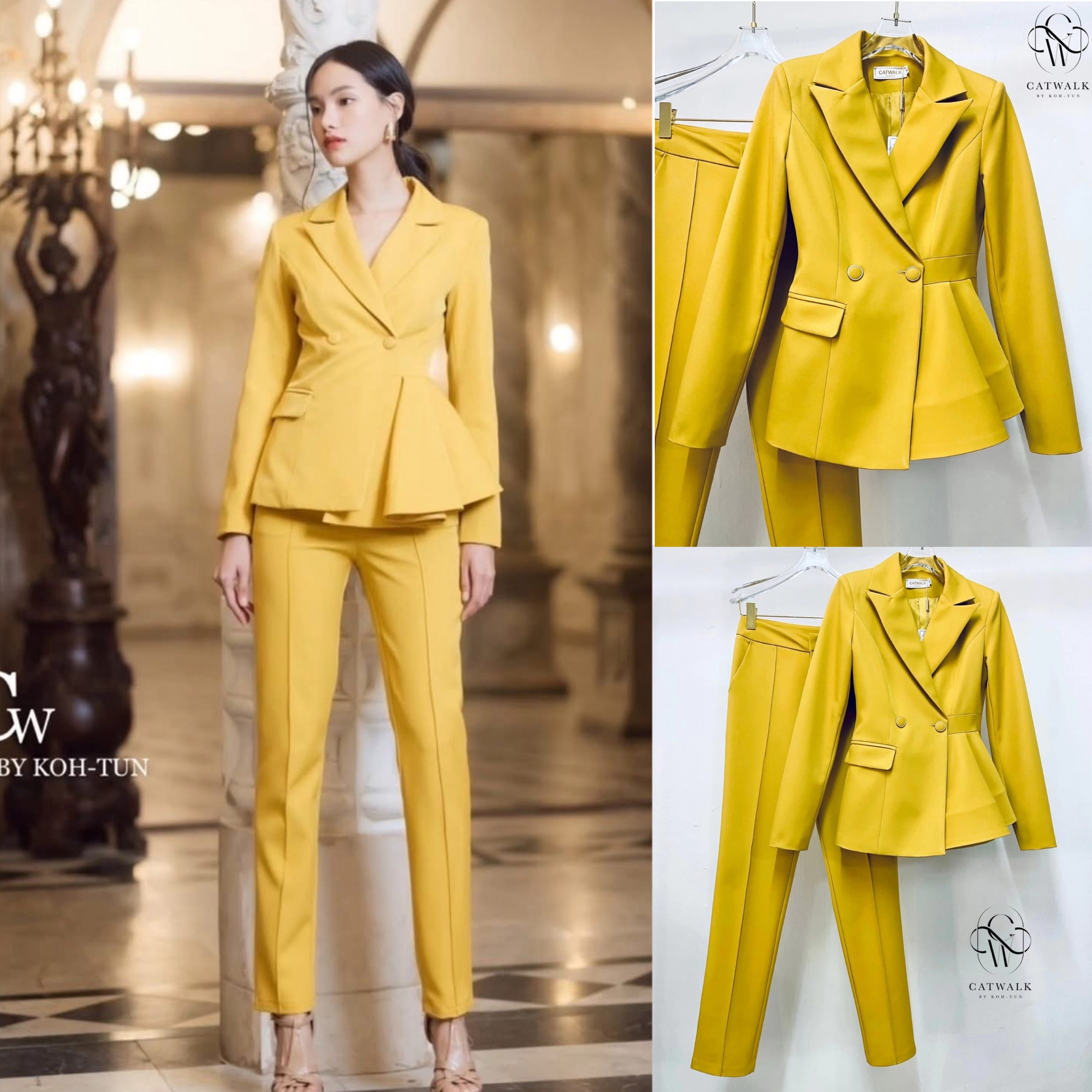 เซตBLAZER แต่งระบายข้าง มาพร้อมกางเกงขายาวทรงกระบอกเล็ก เนื้อผ้าเกรดเอ สวยเว่อร์ ใส่สบาย : สินค้าคุณภาพ (พร้อมส่ง)