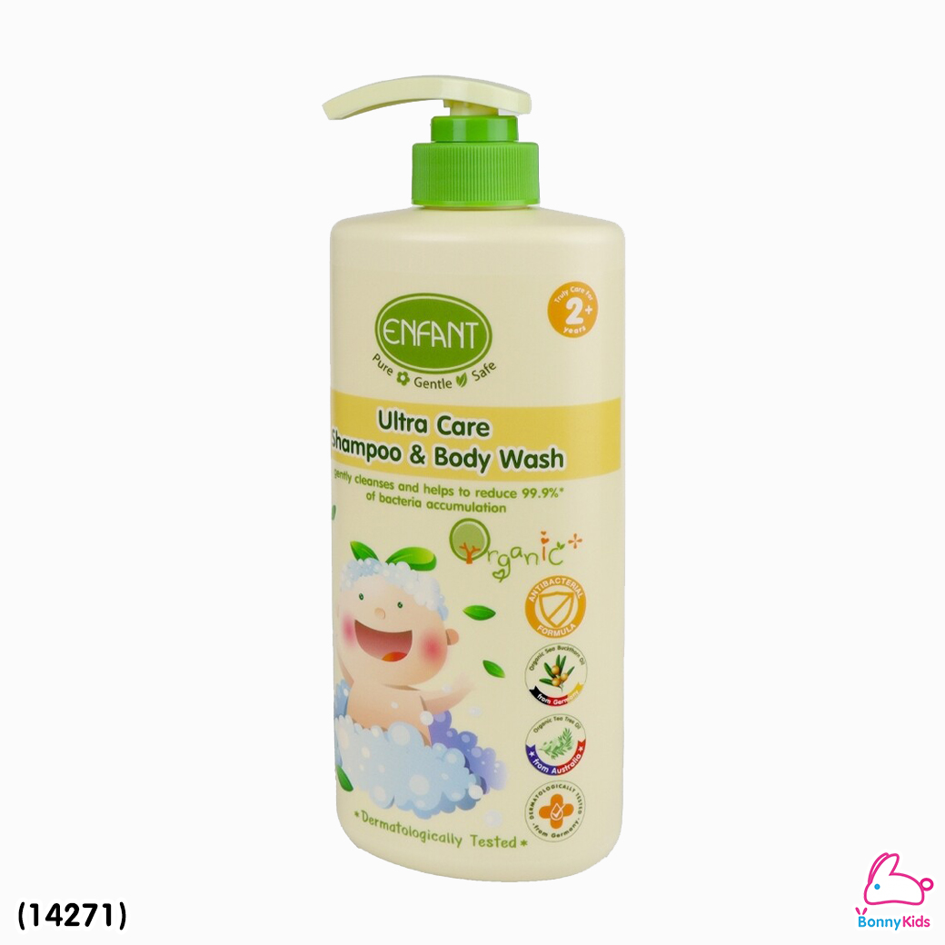 (14271) ENFANT (อองฟองต์) Ultra Care SHAMPOO & BODY WASH แชมพูสระผมและอาบน้ำ สูตร ANTI BACTERIAL ขนาด 500 ml.