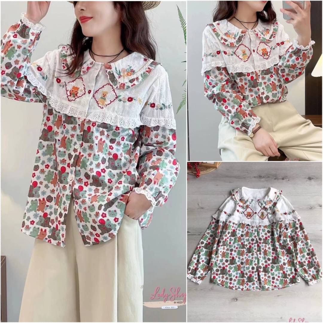 เสื้อญี่ปุ่นงานแท้นำเข้า ดีเทลงานปักสวย สไตล์ญี่ปุ่น งานทรงฟรีไซส์ใส่ได้ตลอด : สินค้าคุณภาพ (พร้อมส่ง)