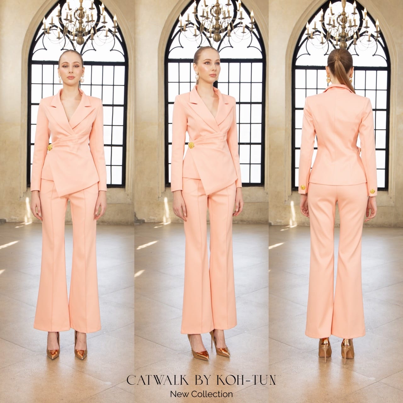 เซตสูทป้ายหน้า +กางเกงทรงขาม้า เนื้อผ้าเกรดเอ ผ้าสวยใส่สบาย ตัวสูทเป็นทรงเข้ารูป ใส่สบาย สินค้าคุณภาพ (พร้อมส่ง)