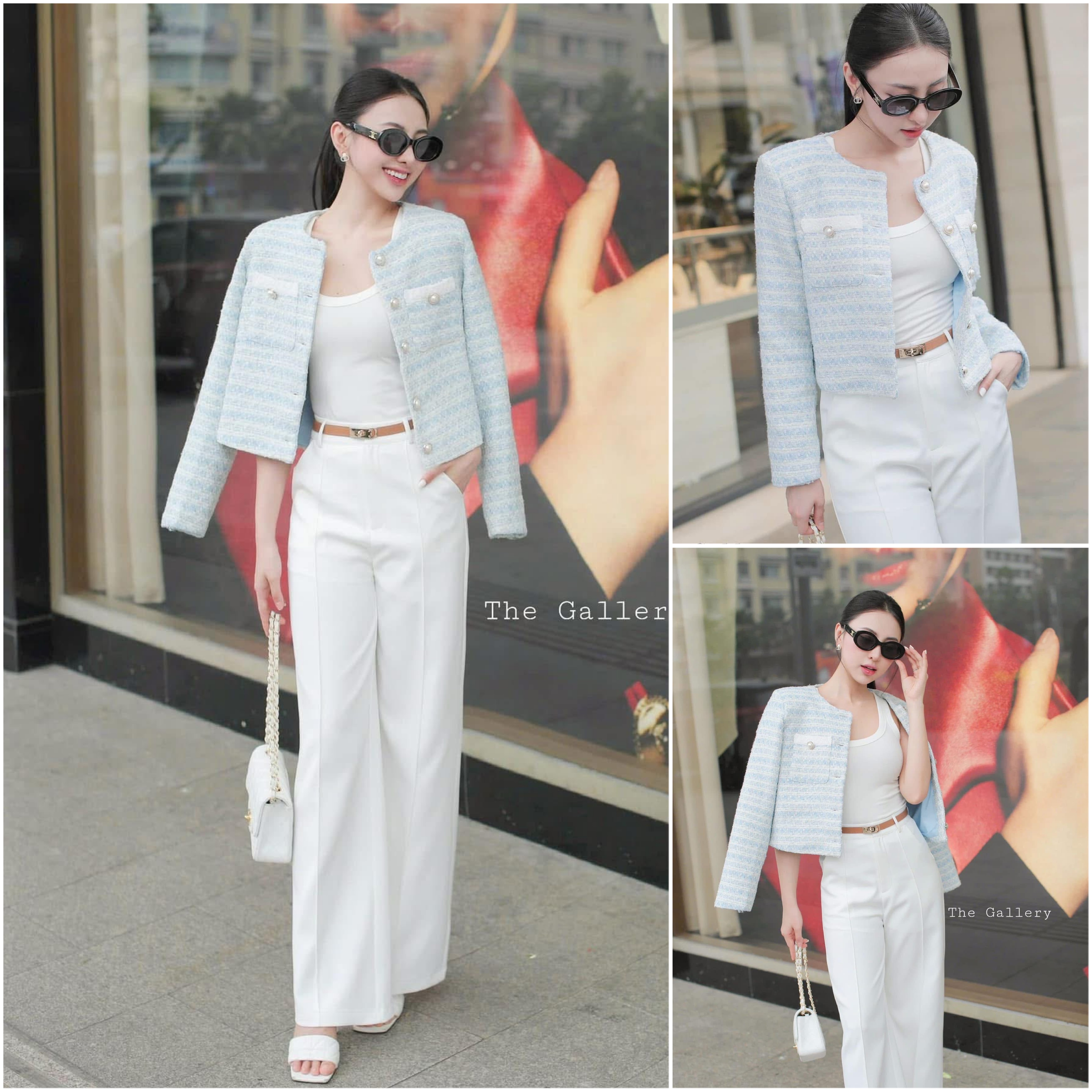 Set3ชิ้น เสื้อเบอร์เซอร์ผ้าทวิต+กางเกงขายาว+เข็มขัดหนัง ใส่สบาย : สินค้าคุณภาพ (พร้อมส่ง)