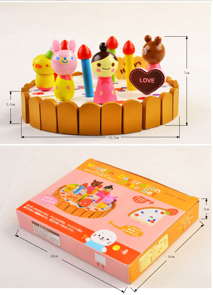 ของเล่นไม้ เซตตกแต่งหน้าเค้ก ของเล่นเค้กไม้ ของเล่นเด็กผู้หญิง ของเล่นทำอาหาร Wooden Decoration Cake Set by Mother Garden
