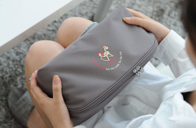 กระเป๋าใส่ชุดชั้นใน กางเกงชั้นใน ขนาดใหญ่พิเศษ แบ่งช่องสองด้าน ใส่ได้หลายตัว มี 4 สี 4 ลาย