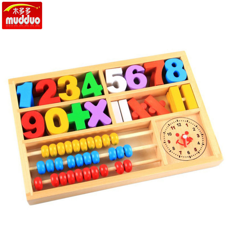 ของเล่นไม้ เรียนรู้ตัวเลข การนับ บวกลบจำนวน และการบอกเวลา Digital Learning Box