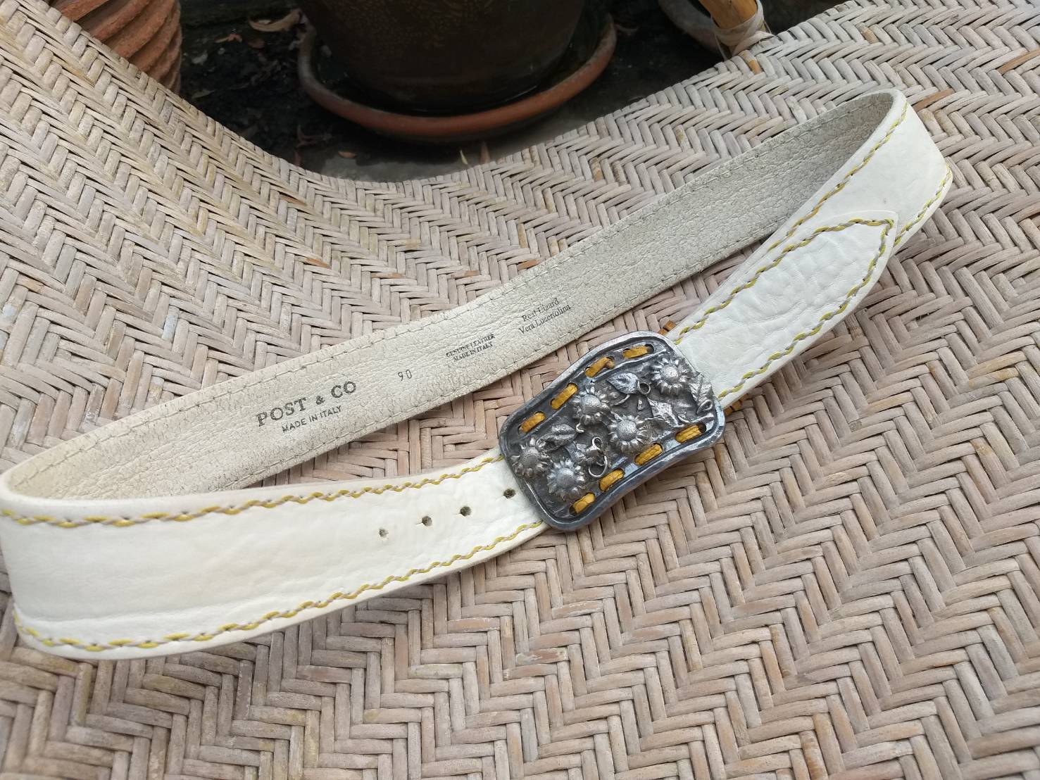 เข็มขัดชาย หนังแท้แนวร็อค Post&Co Made in ITALY