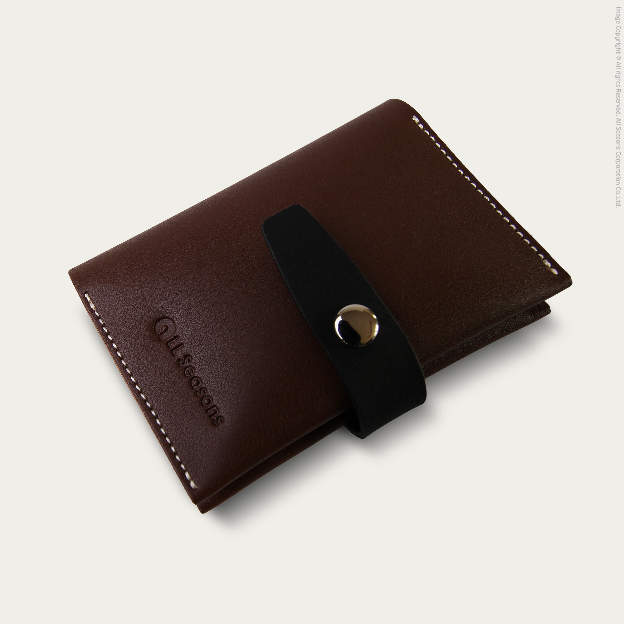 กระเป๋าใส่บัตร สลักชื่อฟรี หนังเทียม ใส่บัตรได้ 12 ใบ Personalized PU Bifold Card Holder [CARD V.2]