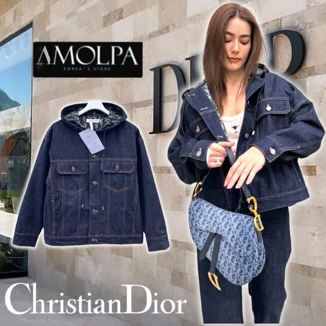 JACKET CD DENIM 2024SS กระดุมปั้ม แน่นๆ งานแต่งฮู๊ดดด สวยม๊ากก งาน Hiend ชนช๊อปป ใส่สบาย : สินค้าคุณภาพ (พร้อมส่ง)