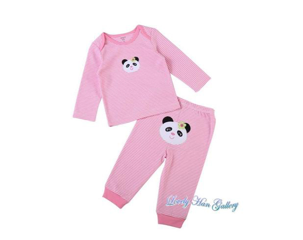 [แพค 2 ชุด] ชุดเสื้อแขนยาว+กางเกงขายาว สำหรับเด็กหญิง 3M, 24M