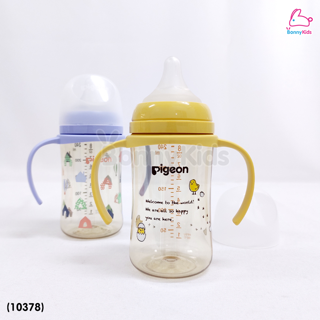 (10378) Pigeon SofTouch Pelistaltic PLUS ขวดนมเสมือนนมมารดา พร้อมหูจับ ขนาด 240 มล.