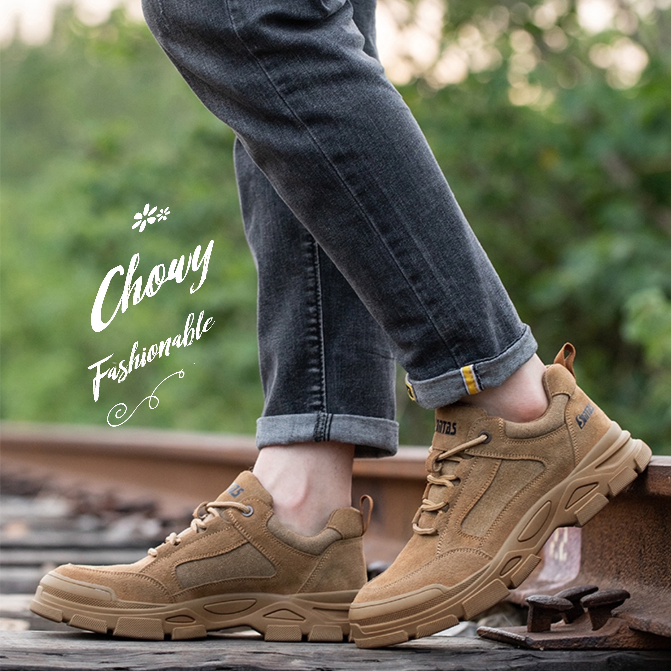 รองเท้าเซฟตี้ 41-48 รองเท้า Safety Shoes หนังแท้ เซฟตี้แฟชั่นไซส์ใหญ่ ผ้าใบเซฟตี้ Chowy KR1146