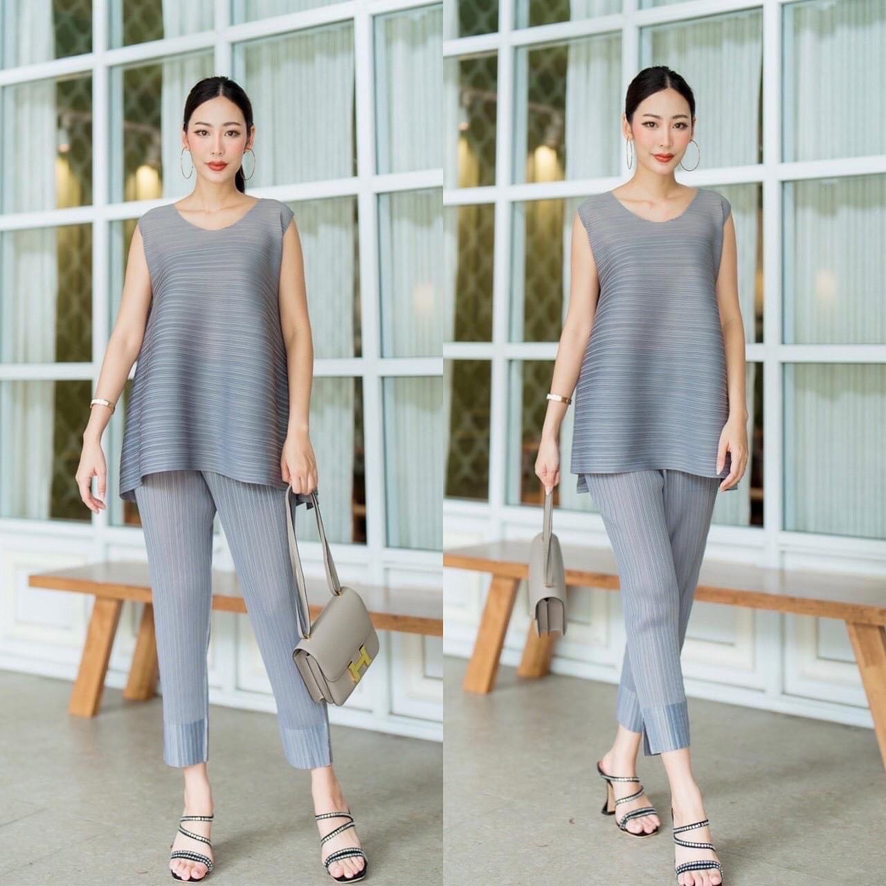 ชุดเซตผ้าอัดพลีท AA Premium ทรงสวย สีสด . สินค้าคุณภาพ (พร้อมส่ง)