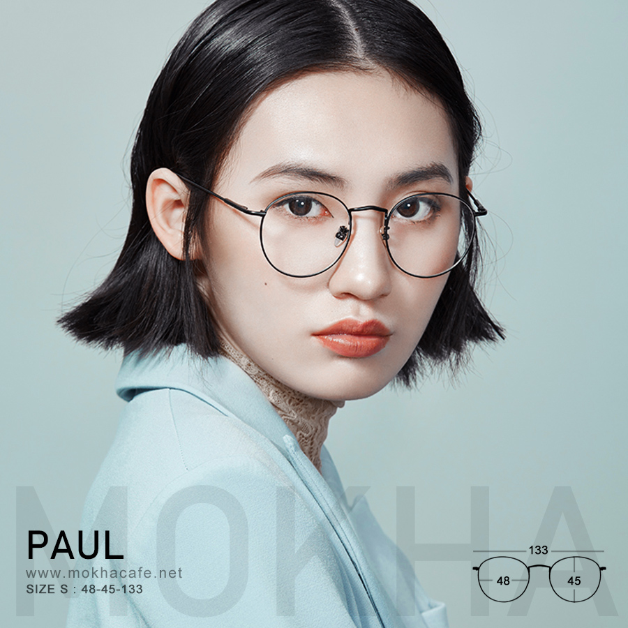 กรอบแว่น PAUL - rose gold ทรงกลม กรอบโลหะ น้ำหนักเบา กว้าง 133 มม. (sizeS) H45