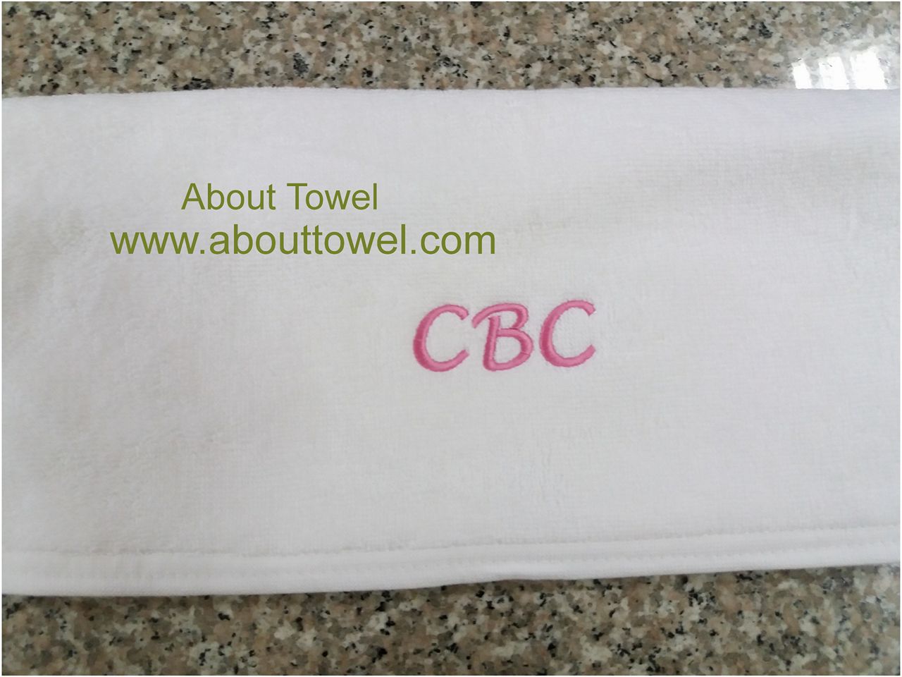 ผ้าขนหนูสีขาว ปัก CBC