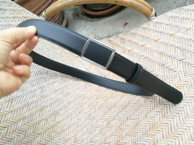 เข็มขัดชาย หนังสีดำ หัวสวย เรียบๆ สุภาพ