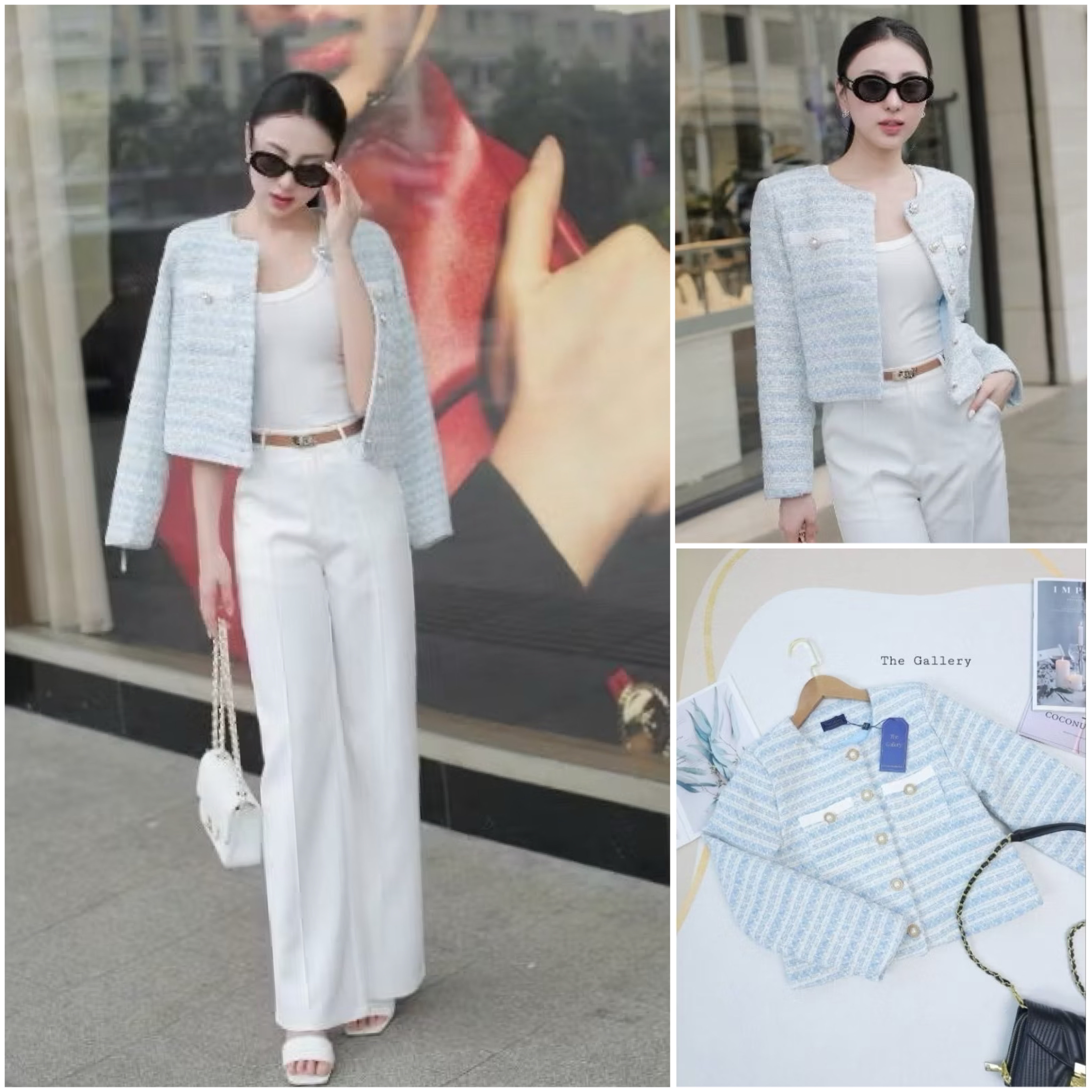 Set3ชิ้น เสื้อเบอร์เซอร์ผ้าทวิต+กางเกงขายาว+เข็มขัดหนัง ใส่สบาย : สินค้าคุณภาพ (พร้อมส่ง)