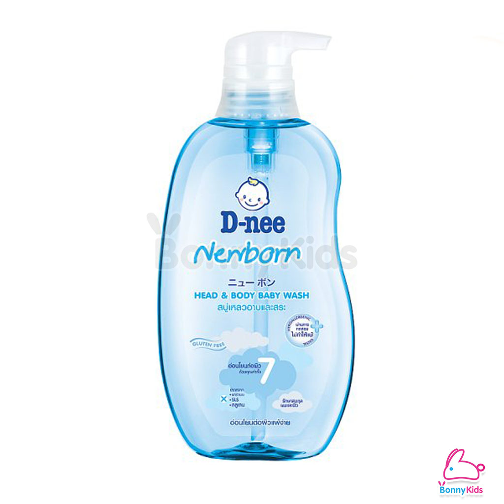D-nee Newborn Head & Body Baby Bath สบู่เหลวอาบและสระ ขนาด800ml.