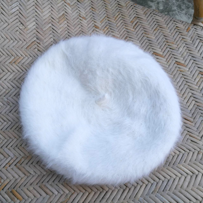 หมวกเบเร่ต์เฟอร์กระต่ายแท้ น่ารักมาก อุ่นสุดๆ