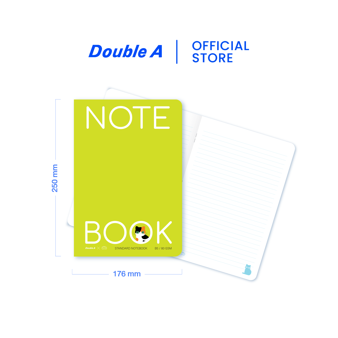 สมุดบันทึก หน้าปกลาย Ban Maew ขนาดB5 80 แกรม 40 แผ่น 4 เล่ม (คละแบบ)