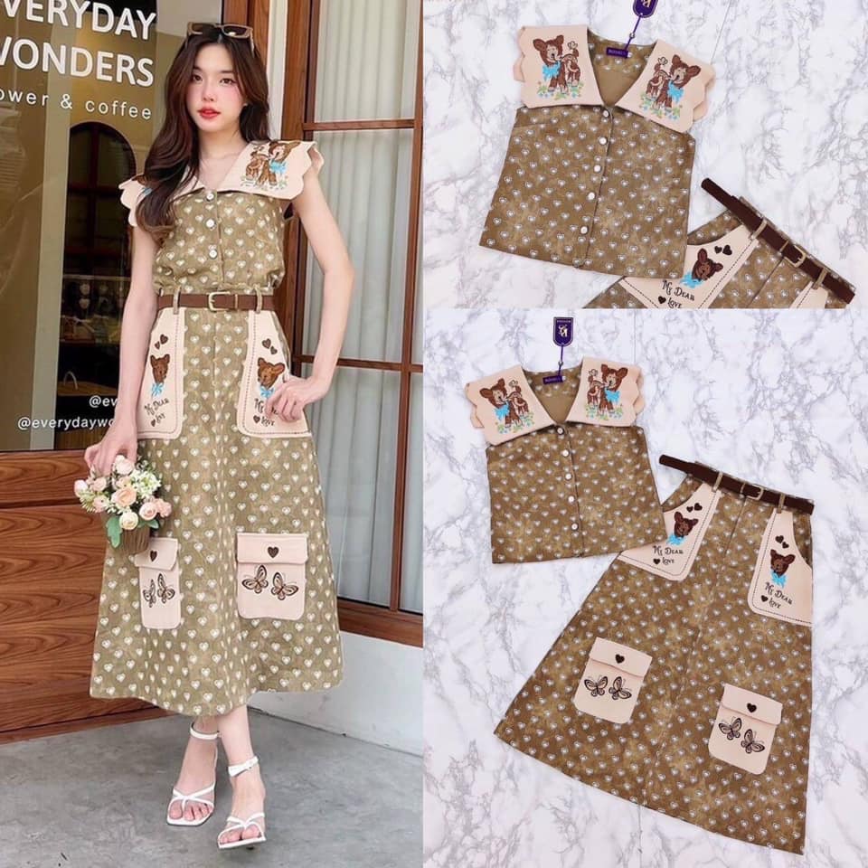 Set เสื้อแขนกุด+กระโปรงยาวสุดน่ารัก เซ็ทนี้เป็นงานปักอย่างดีใส่สบาย : สินค้าคุณภาพ (พร้อมส่ง)