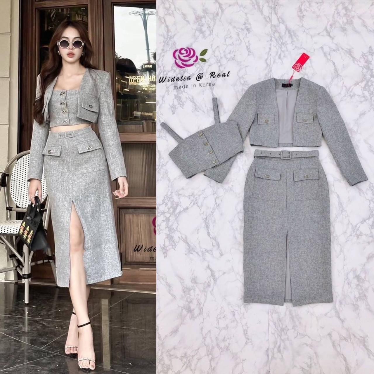 เซ็ทเสื้อคลุมแขนยาวสวยทรงดี ด้านในมาพร้อมสายเดี่ยวทรงสวย มาเข้าชุดกับ กระโปรงทรงสอบตัวสวย ใส่สบาย สินค้าคุณภาพ (พร้อมส่ง)