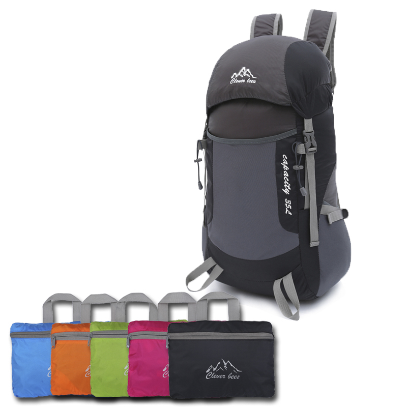 กระเป๋าเป้พับเก็บได้ ขนาด 35 ลิตร น้ำหนักเบา ผลิตจากโพลีเอสเตอร์ กันน้ำ ทนทาน เหมาะสำหรับเดินทาง ท่องเที่ยว