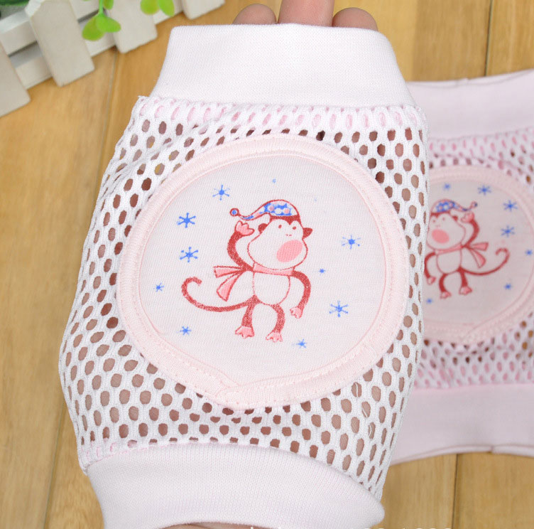 สนับเข่าเด็กเล็ก หัดเดิน-หัดคลาน ผ้าฝ้ายตาข่าย บุฟองน้ำ คละลาย